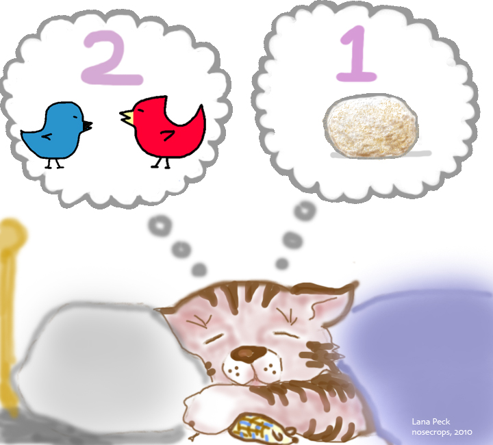 Cat Cartoon "2 Birds for Slumpy"
